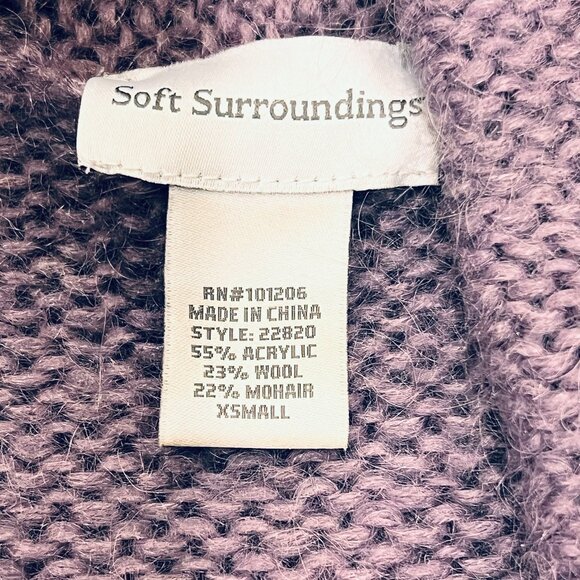 Soft Surroundings Telluride Mohair Wool Long Cardigan, Purple, XS - Picture 5 of 8